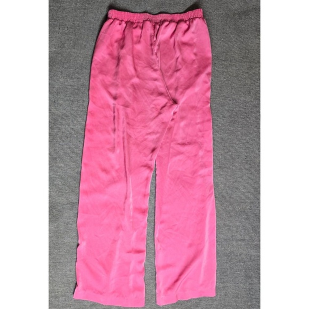 Rachel Rachel Roy‎ Pink Wide Leg Satin Pants Elastic Waist 2W208292RR Womens L